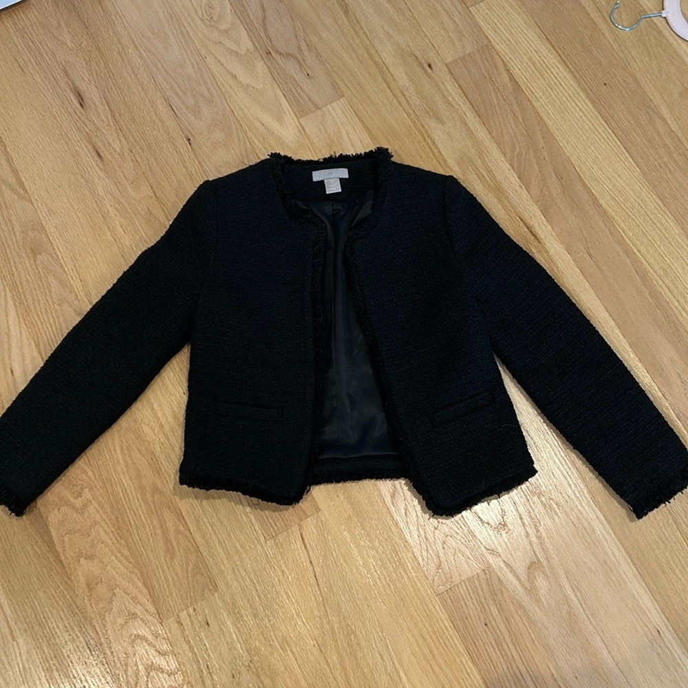 Black Tweed Jacket Size 0 - H&M